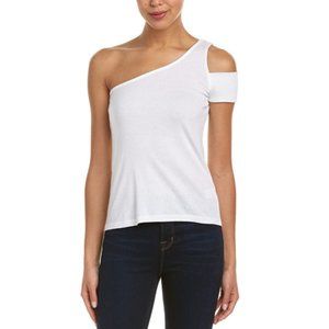 NWT Splendid Women's One Shoulder Cold Shoulder Slim Fit Top White M $65 K307